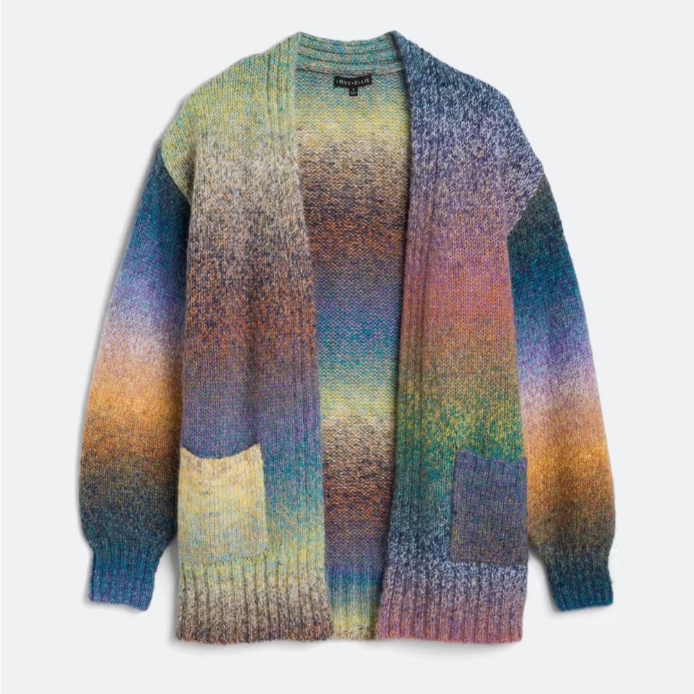 Calipso Long Sleeve Cardigan Multicolor by Love Ellie NWOT